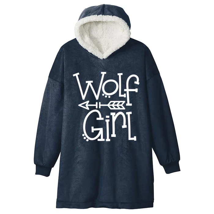 Just A Wolf Who Loves Wolves Gift Arrow Cute Love Gift Hooded Wearable Blanket