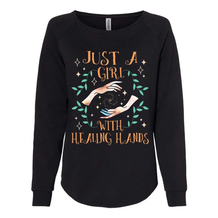 Just A With Healing Hands Massage Therapist Masseuse Womens California Wash Sweatshirt