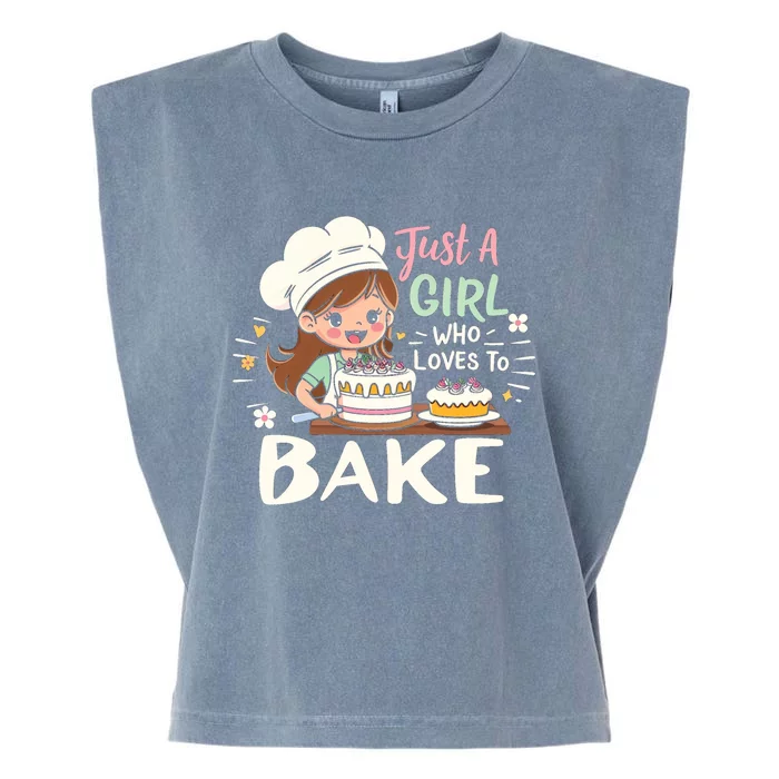 Just A Who Loves To Bake Cute Baking Graphic Cool Gift Garment-Dyed Women's Muscle Tee