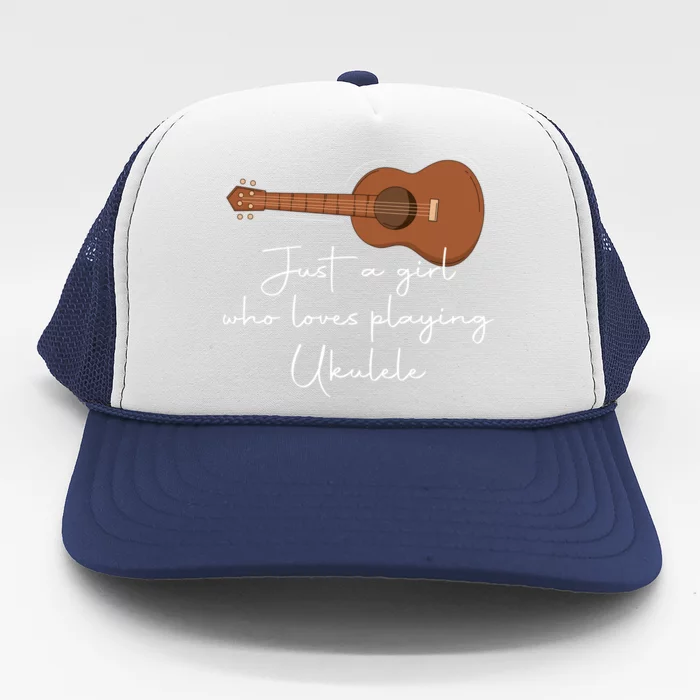 Just A Who Loves Playing Ukulele Player Guitaris Gift Trucker Hat