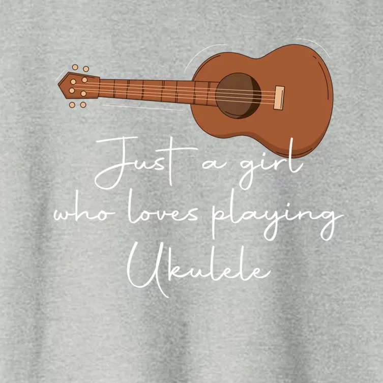 Just A Who Loves Playing Ukulele Player Guitaris Gift Women's Crop Top Tee