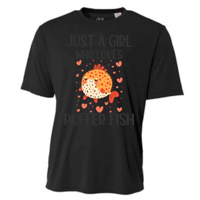 Just A Who Loves Puffer Fish Funny Gift Cooling Performance Crew T-Shirt