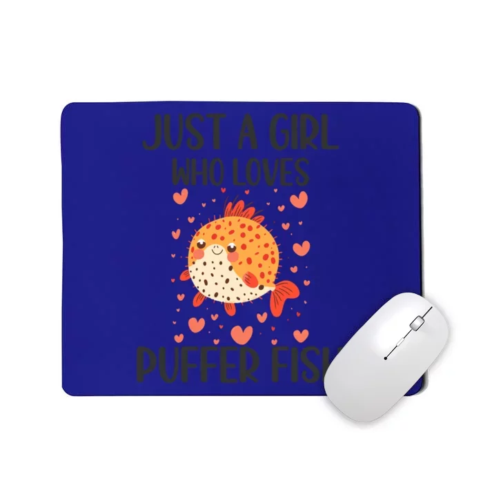 Just A Who Loves Puffer Fish Funny Gift Mousepad