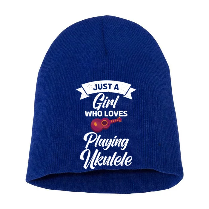 Just A Who Loves Playing Ukulele Uke Ukulele Gift Short Acrylic Beanie