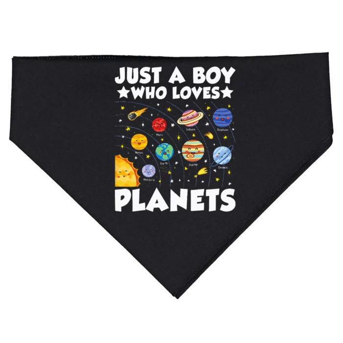 Just A Who Loves Planets Solar System Space Science Geek USA-Made Doggie Bandana