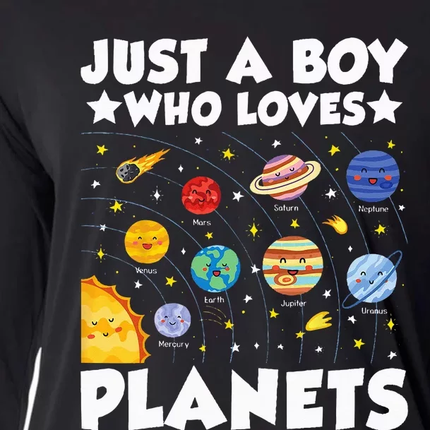 Just A Who Loves Planets Solar System Space Science Geek Cooling Performance Long Sleeve Crew