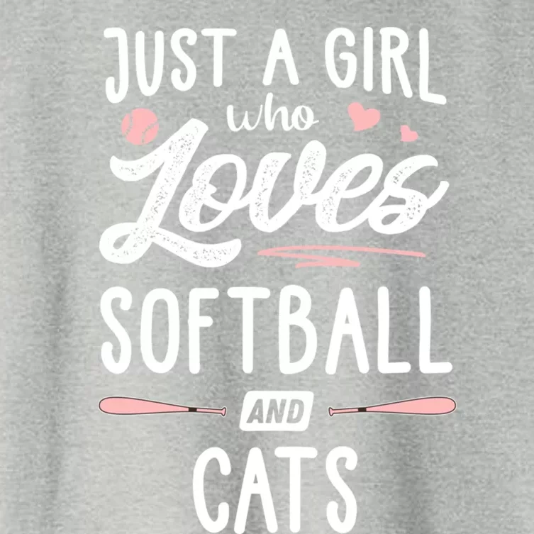 Just A Who Loves Softball And Cats Gift Gift Women's Crop Top Tee