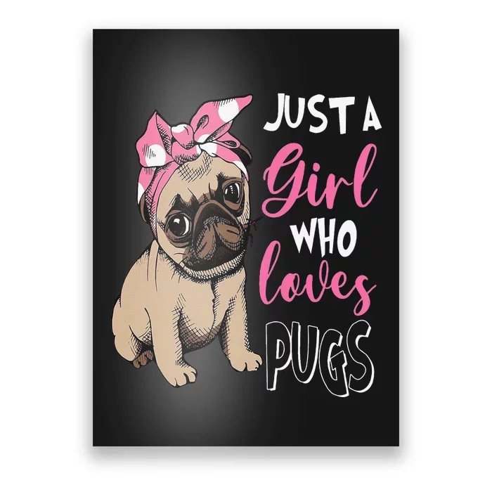 Just a Who Loves Cute Pug Dog Lover Gifts Poster