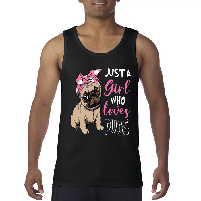 Just a Who Loves Cute Pug Dog Lover Gifts Tank Top