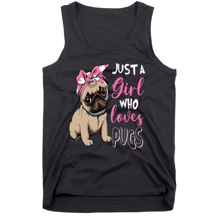 Just a Who Loves Cute Pug Dog Lover Gifts Tank Top