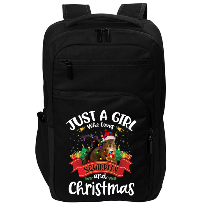 Just A Who Loves Squirrels And Christmas Santa Hat Light Meaningful Gift Impact Tech Backpack