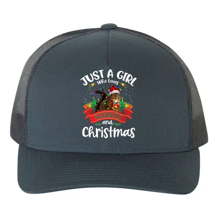 Just A Who Loves Squirrels And Christmas Santa Hat Light Meaningful Gift Yupoong Adult 5-Panel Trucker Hat