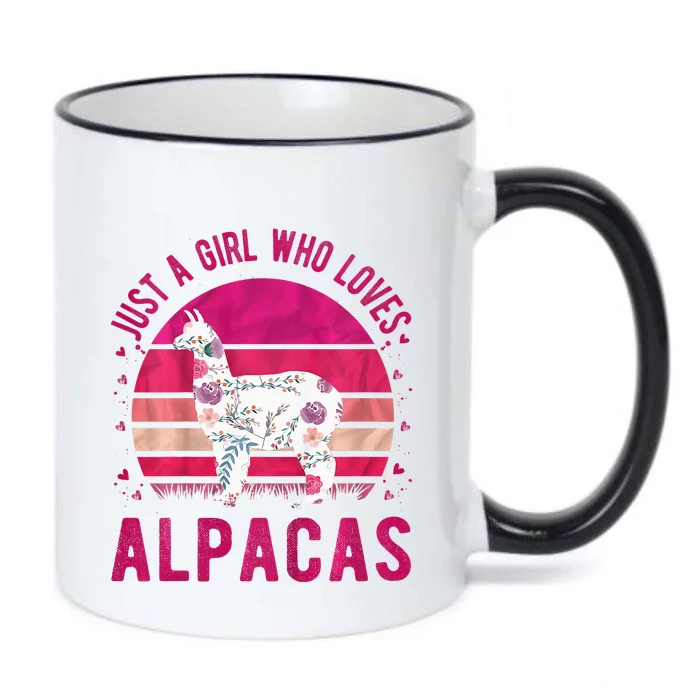 Just a Who Loves Alpacas Girls Alpaca Black Color Changing Mug