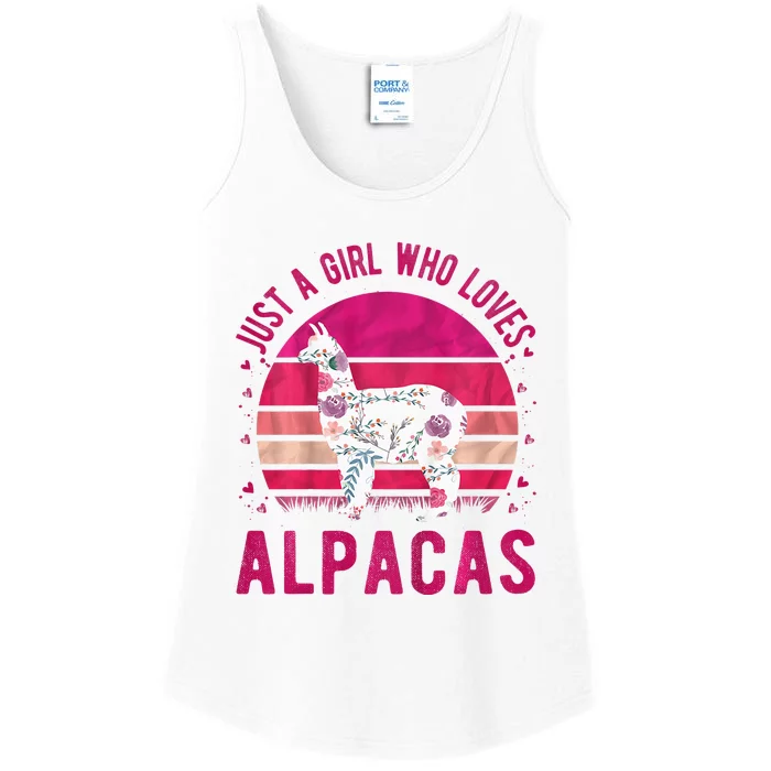 Just a Who Loves Alpacas Girls Alpaca Ladies Essential Tank