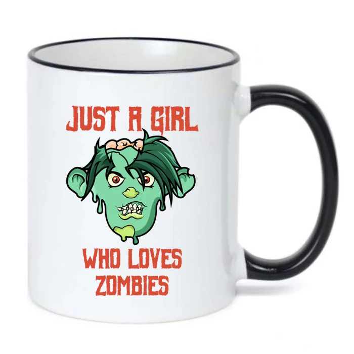 Just A Who Loves Zombies Gift Zombie Face Gift Black Color Changing Mug