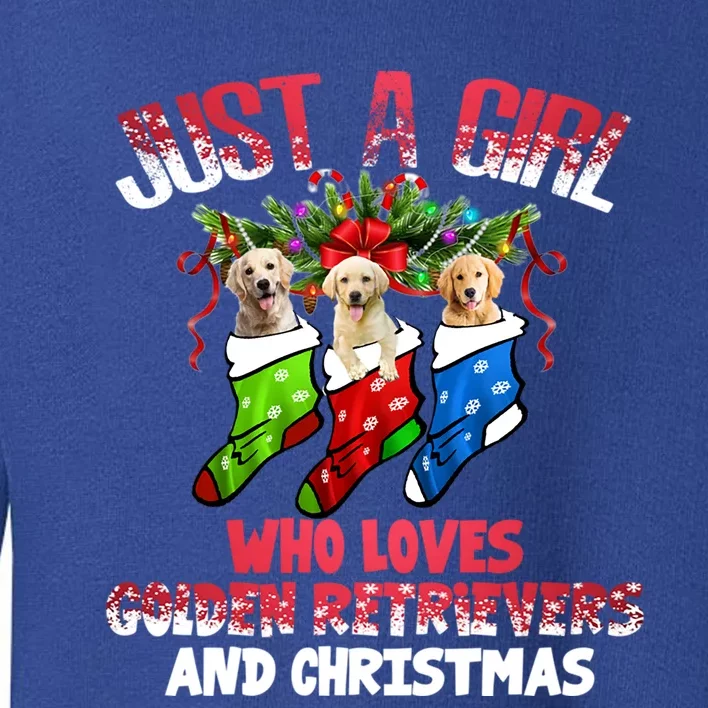 Just A Who Loves Golden Retrievers And Christmas Cool Gift Toddler Sweatshirt