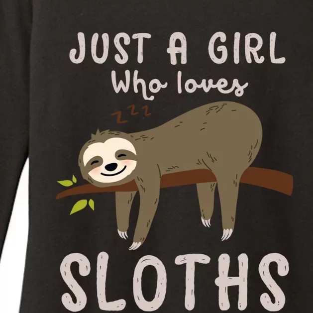 Just A Who Loves Sloths Gift Funny Cute Sloth Jacket Womens CVC Long Sleeve Shirt