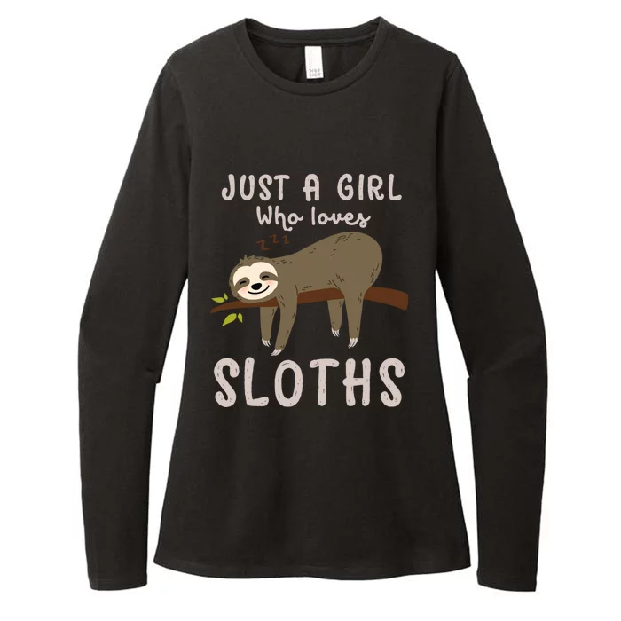 Just A Who Loves Sloths Gift Funny Cute Sloth Jacket Womens CVC Long Sleeve Shirt