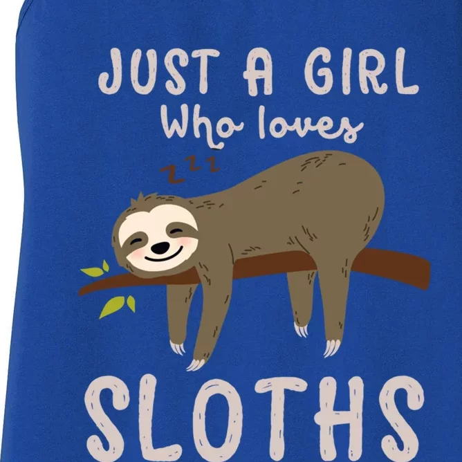 Just A Who Loves Sloths Gift Funny Cute Sloth Jacket Women's Racerback Tank