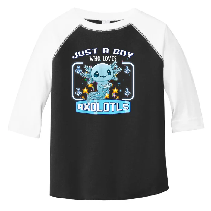 Just a  Who Loves Axolotls Funny Axolotl Gamer  Boys Toddler Fine Jersey T-Shirt