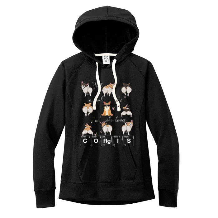 Just A Who Loves Corgis Welsh Corgi Dog Lover Science Gift Women's Fleece Hoodie