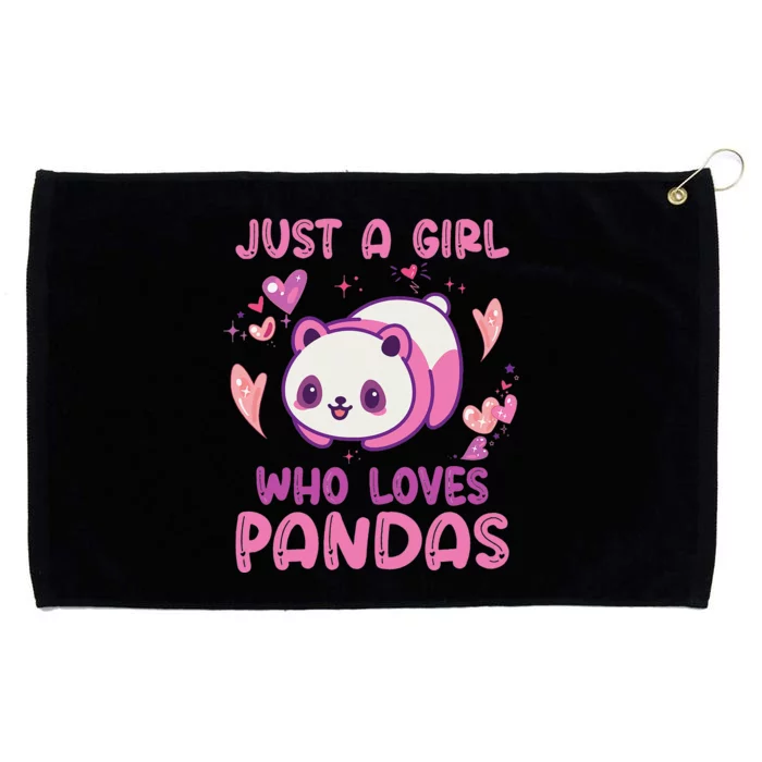 Just a  Who Loves Pandas Funny Quote Cute Panda Grommeted Golf Towel