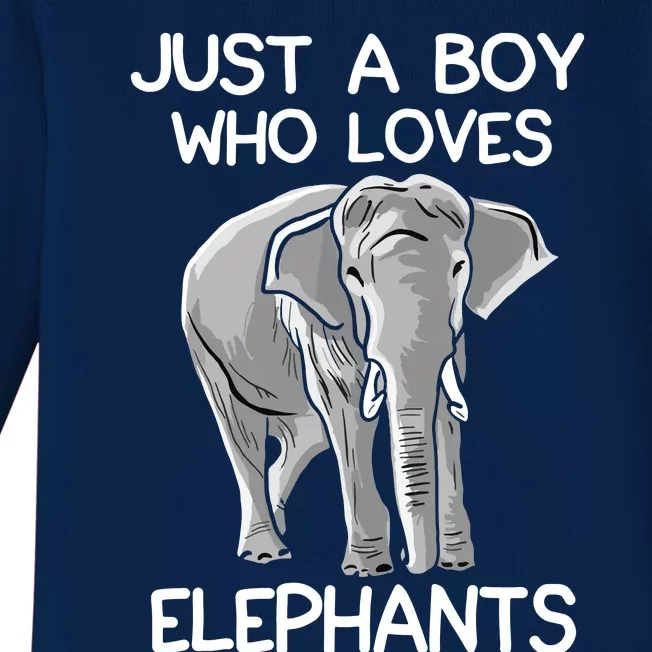 Just A Who Loves Elephants Funny Elephant Lover Baby Long Sleeve Bodysuit