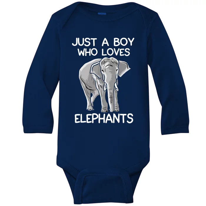 Just A Who Loves Elephants Funny Elephant Lover Baby Long Sleeve Bodysuit