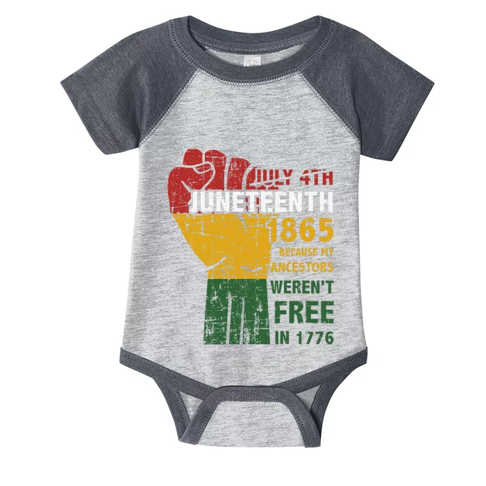 Juneteenth ancestors weren't free in 1865 4th of July Infant Baby Jersey Bodysuit