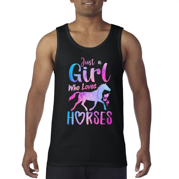 Just A Who Loves Horses Riding Cute Horse Tank Top