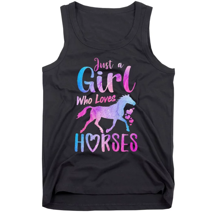 Just A Who Loves Horses Riding Cute Horse Tank Top