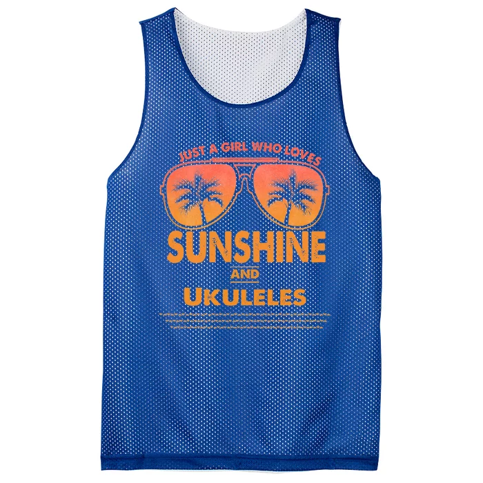 Just A Who Loves Sunshine And Ukuleles Gift Mesh Reversible Basketball Jersey Tank