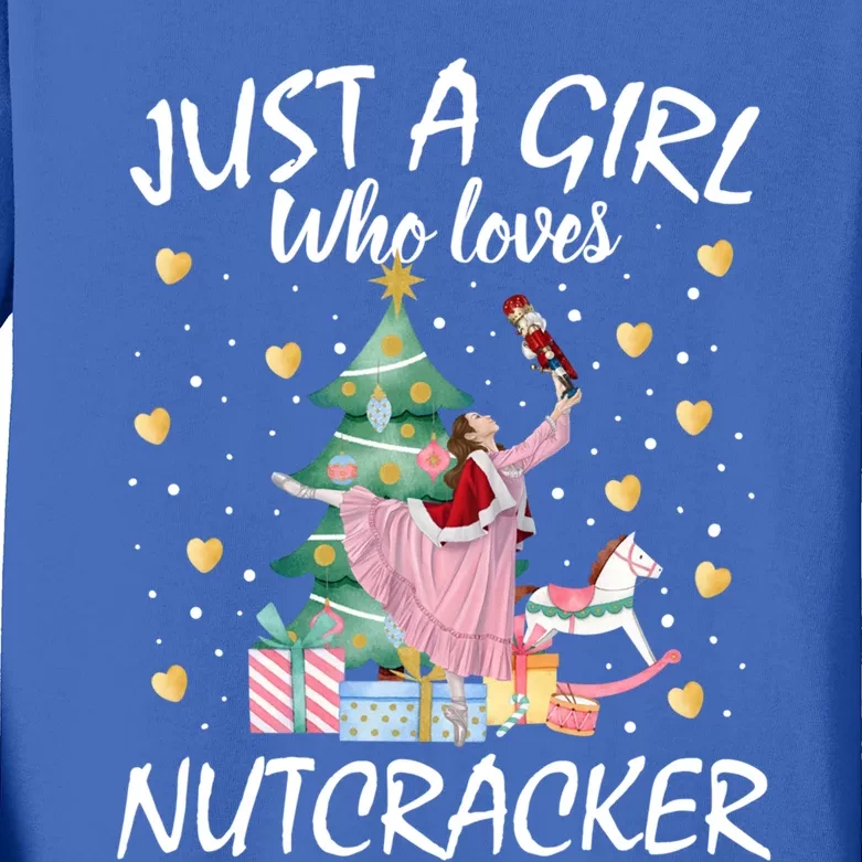 Just A Who Loves Nutcrackers Christmas Ballet Funny Gift Kids Long Sleeve Shirt