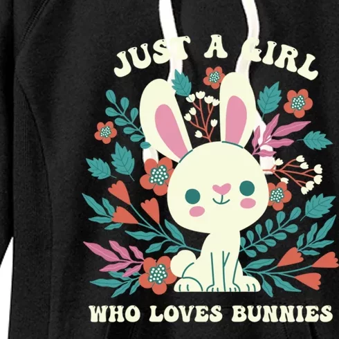 Just A Who Loves Bunnies Easter Bunny Cool Gift Women's Fleece Hoodie