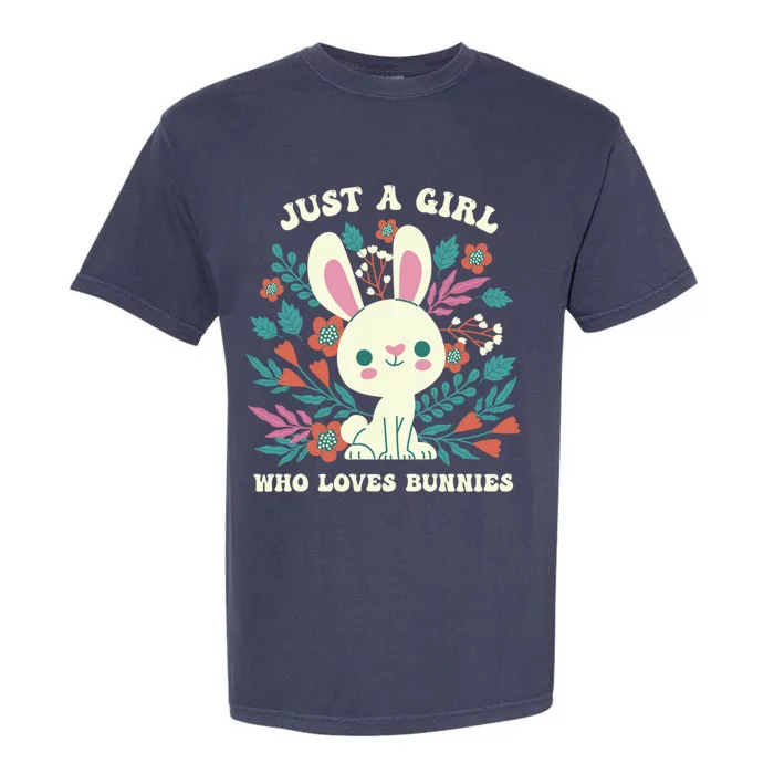 Just A Who Loves Bunnies Easter Bunny Cool Gift Garment-Dyed Heavyweight T-Shirt