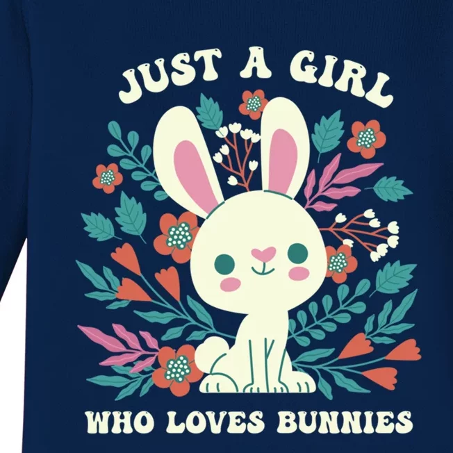 Just A Who Loves Bunnies Easter Bunny Cool Gift Baby Long Sleeve Bodysuit