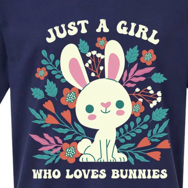 Just A Who Loves Bunnies Easter Bunny Cool Gift Sueded Cloud Jersey T-Shirt