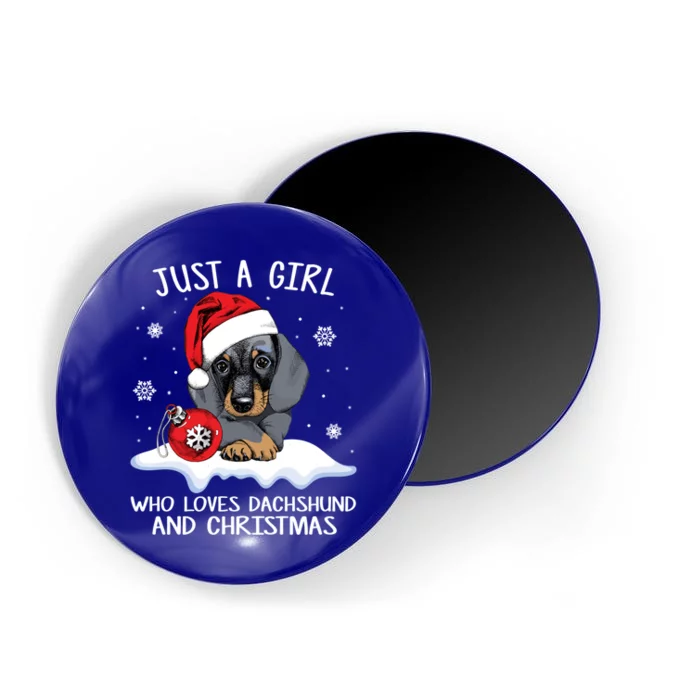 Just A Who Loves Dachshund And Christmas Dachshund Xmas Gift Magnet