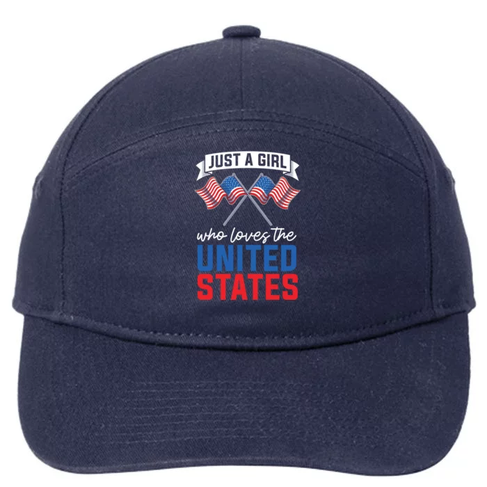 Just A Who Loves The United States Us Flag 4th Of July Gift 7-Panel Snapback Hat