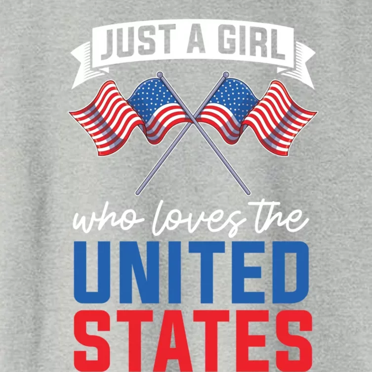 Just A Who Loves The United States Us Flag 4th Of July Gift Women's Crop Top Tee