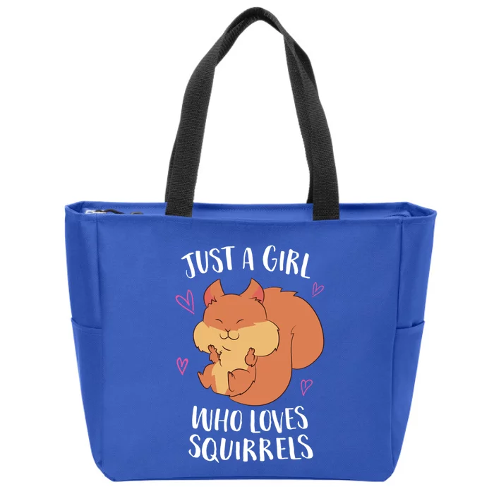 Just A Who Loves Squirrels Cute Squirrel Gift Zip Tote Bag