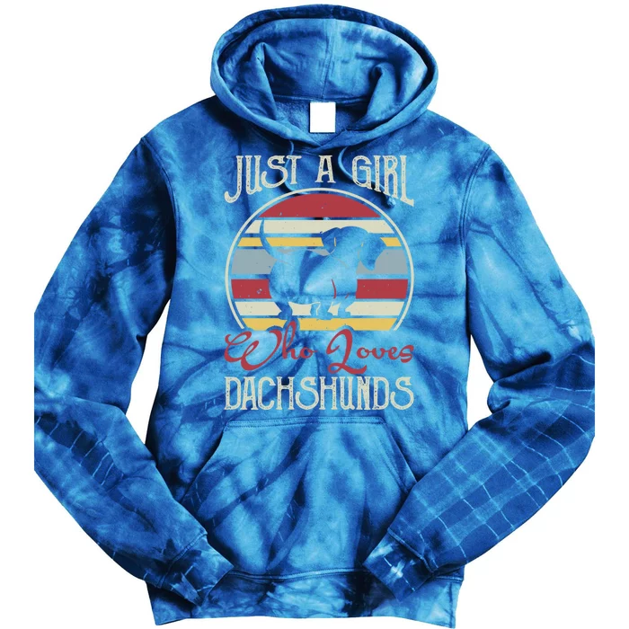 Just A Who Loves Dachshunds Dackel Teckel Gift Tie Dye Hoodie