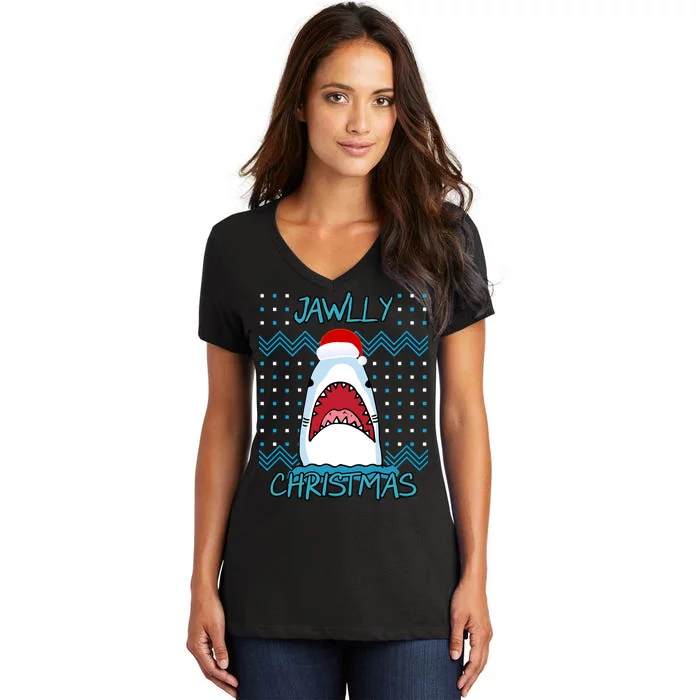 Jawlly Christmas Ugly Women's V-Neck T-Shirt