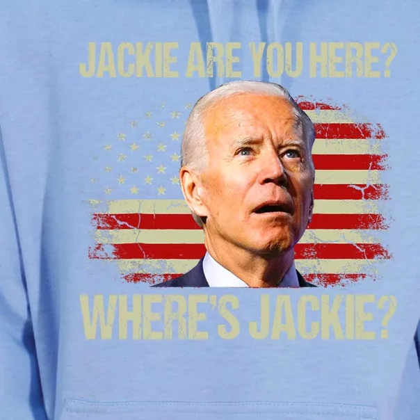 Jackie Are You Here Where's Jackie Funny Anti Joe Biden Unisex Surf Hoodie