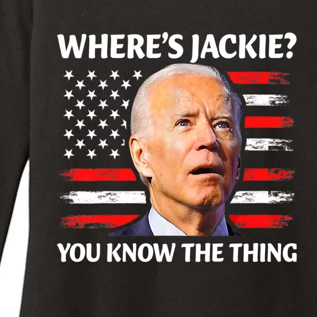 Jackie Are You Here Where's Jackie Funny Anti Joe Biden Womens CVC Long Sleeve Shirt