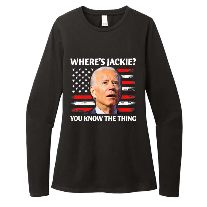 Jackie Are You Here Where's Jackie Funny Anti Joe Biden Womens CVC Long Sleeve Shirt