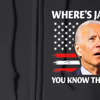 Jackie Are You Here Where's Jackie Funny Anti Joe Biden Full Zip Hoodie