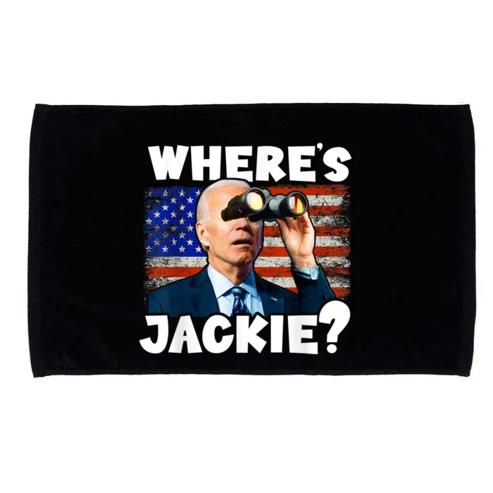 Jackie Are You Here Where's Jackie Funny Anti Joe Biden Microfiber Hand Towel