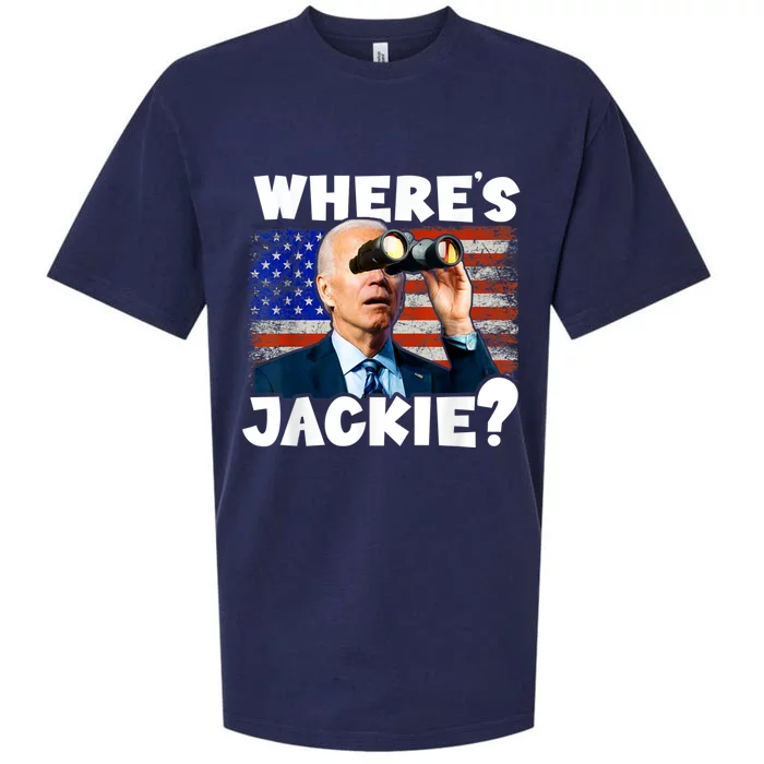 Jackie Are You Here Where's Jackie Funny Anti Joe Biden Sueded Cloud Jersey T-Shirt