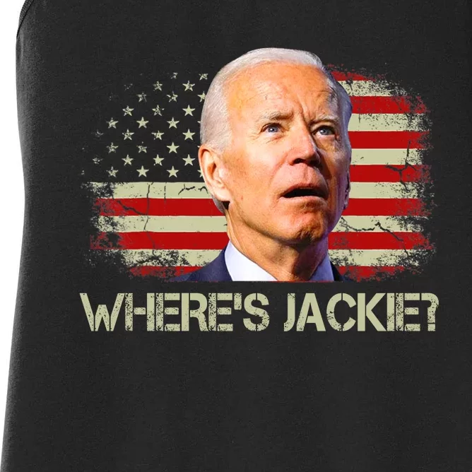 Jackie Are You Here Where's Jackie Funny Anti Joe Biden Women's Racerback Tank